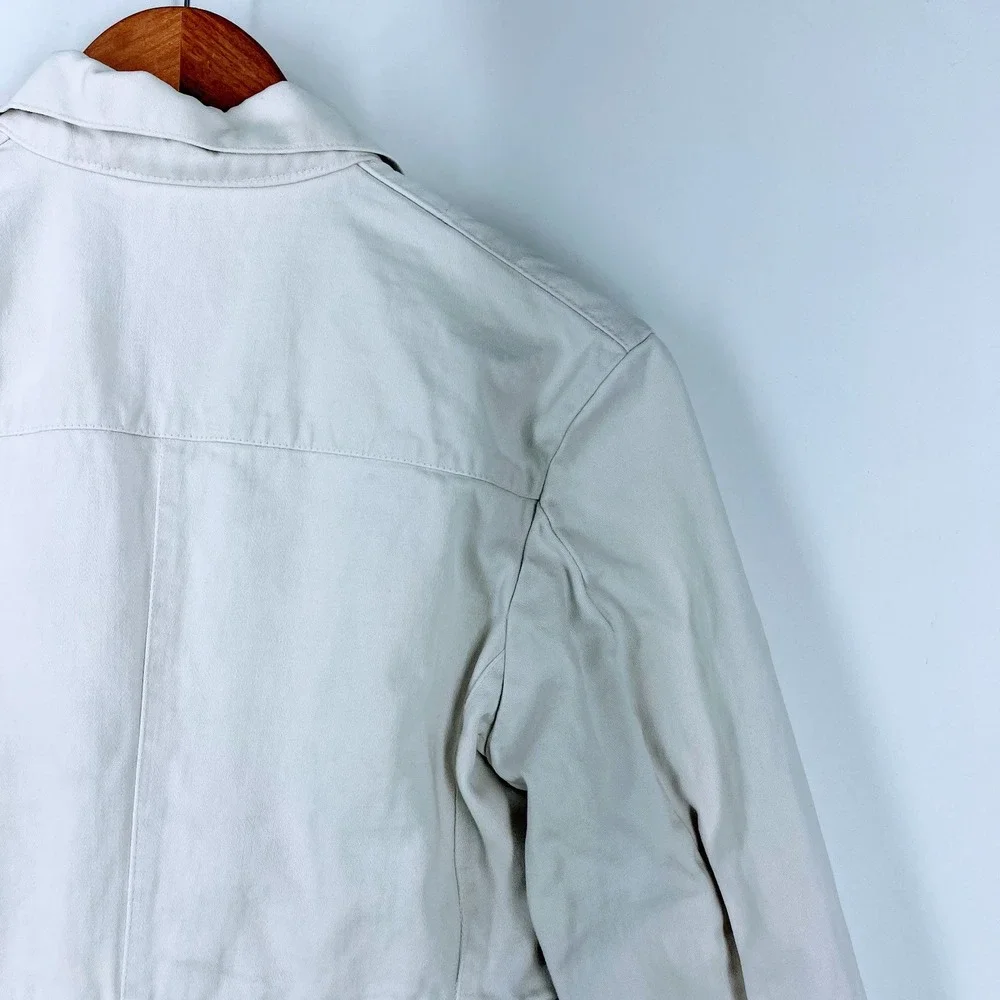 Levis Mens White Denim Vintage Field Jacket Utility‎ Chore Coat 4-Pocket Size S